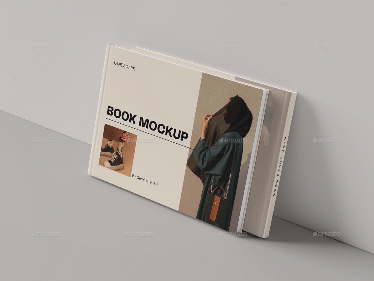 Landscape Book Mockup, Graphics | GraphicRiver